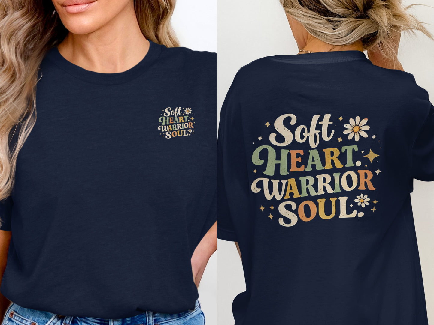 Soft Heart Warrior Soul Retro Graphic T-shirt