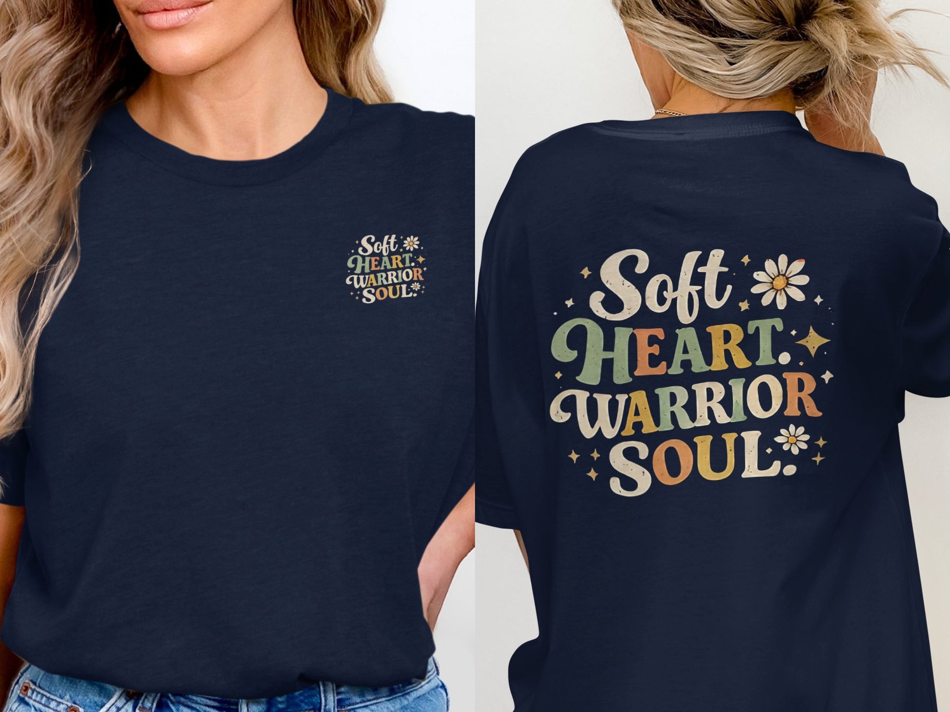 Soft Heart Warrior Soul Retro Graphic T-shirt