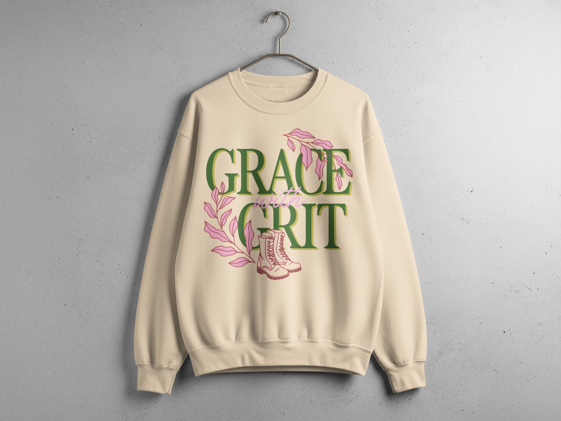 Grace With Grit Motivational Graphic Sweatshirt Product