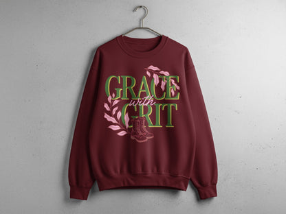 Grace With Grit Printed Design Maroon Sweatshirt