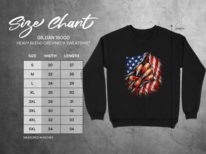 American Flag Claw Design Crewneck Sweatshirt For All Sizes