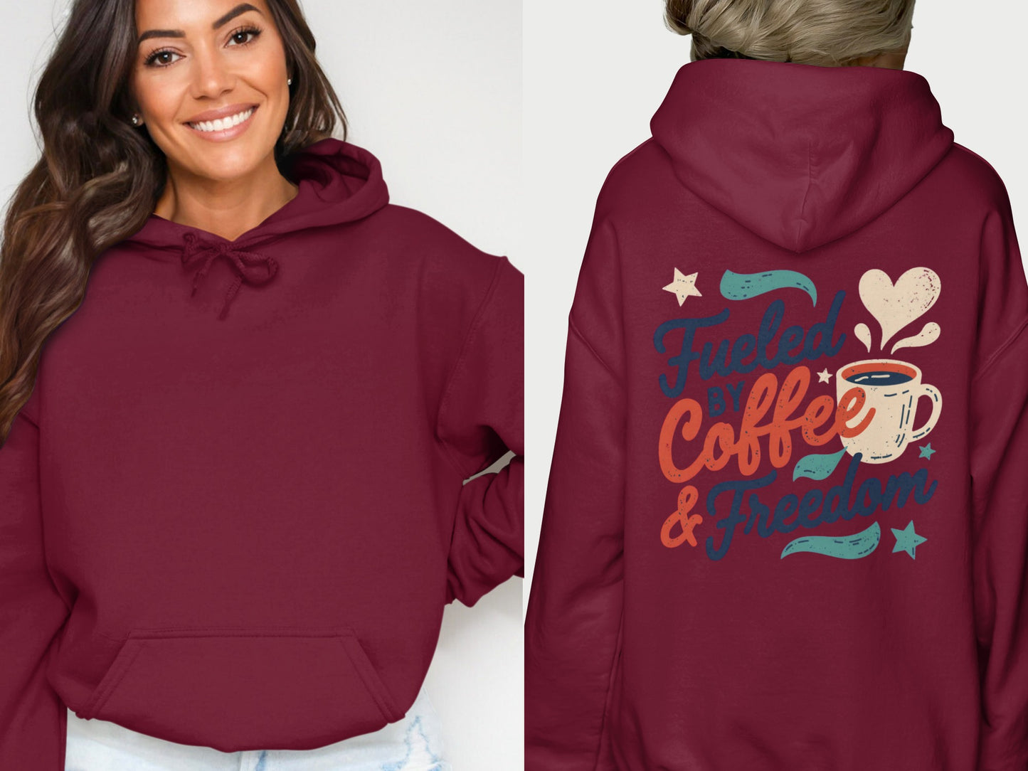 Fueled by Coffee and Freedom Graphic Hoodie