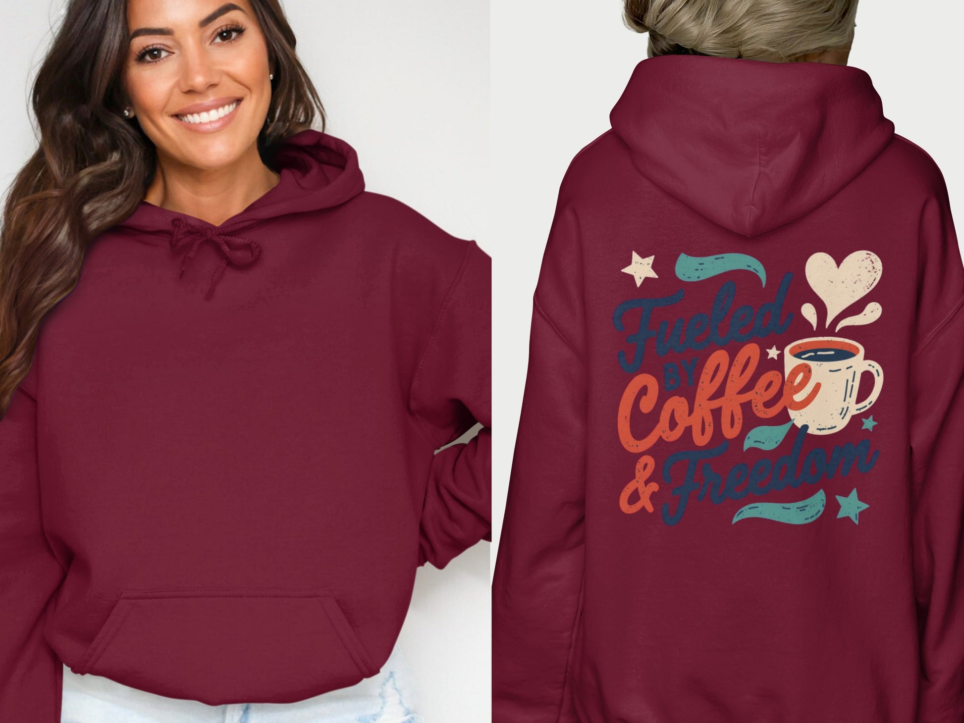 Fueled by Coffee and Freedom Graphic Hoodie