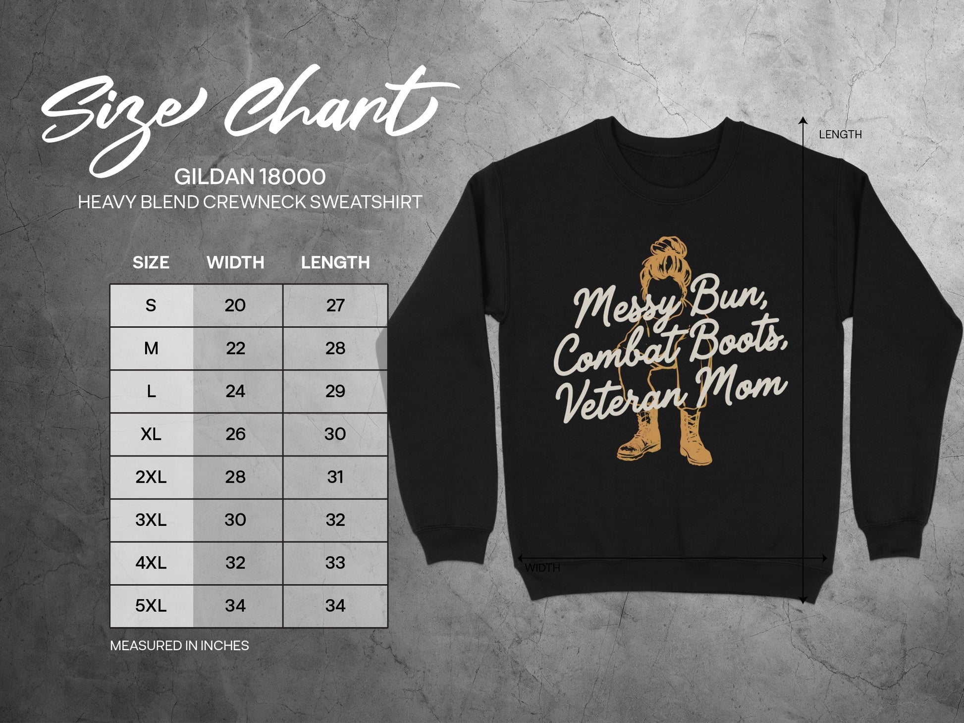 Messy Bun Combat Boots Veteran Mom Sweatshirt