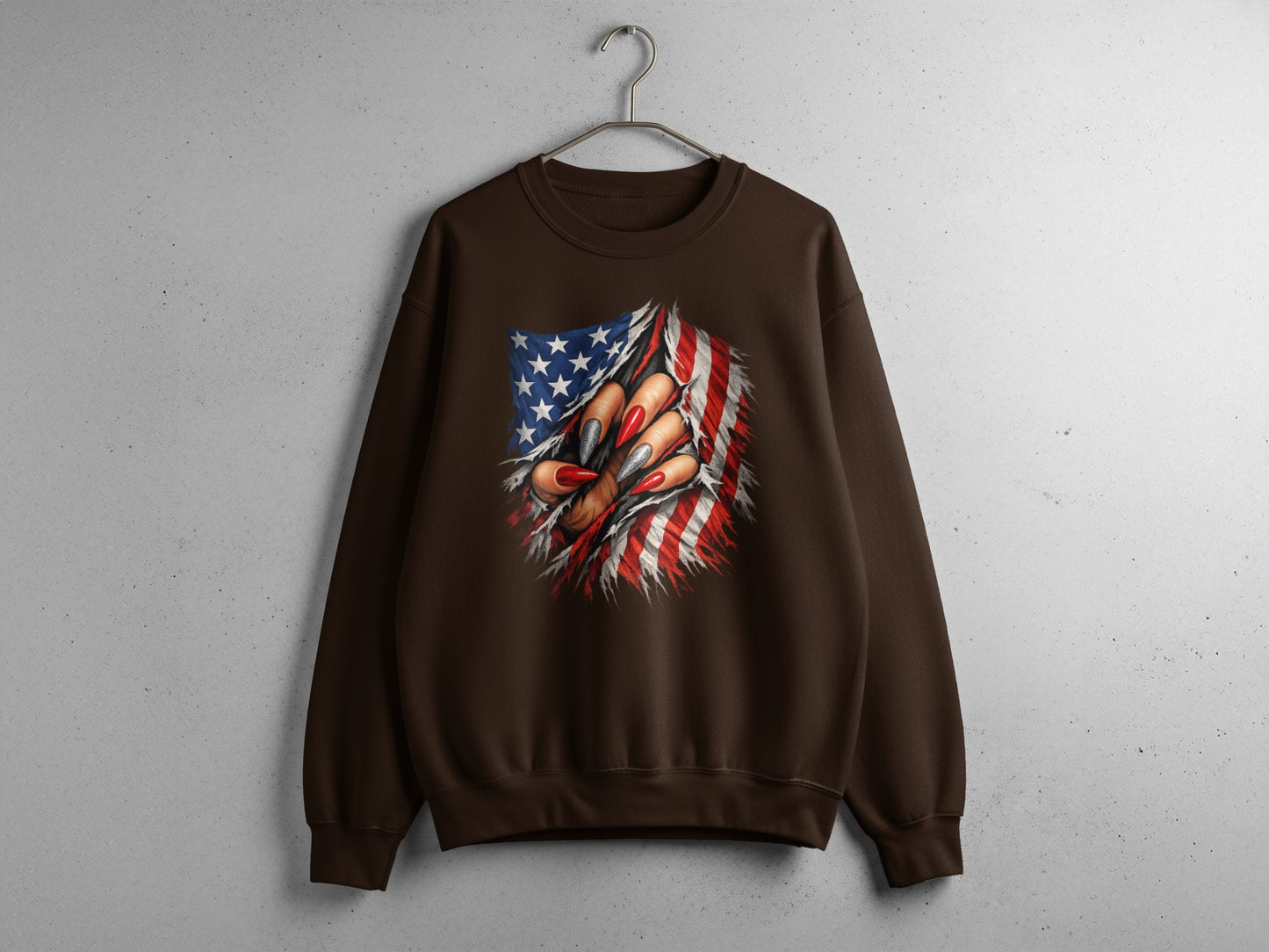 American Flag Nails Graphic Pullover Sweater Product