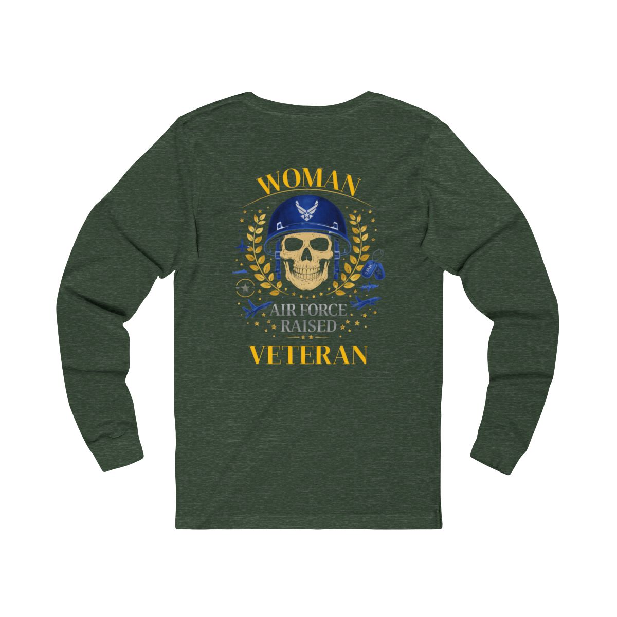 Woman Air Force Raised Veteran Long Sleeve Shirt