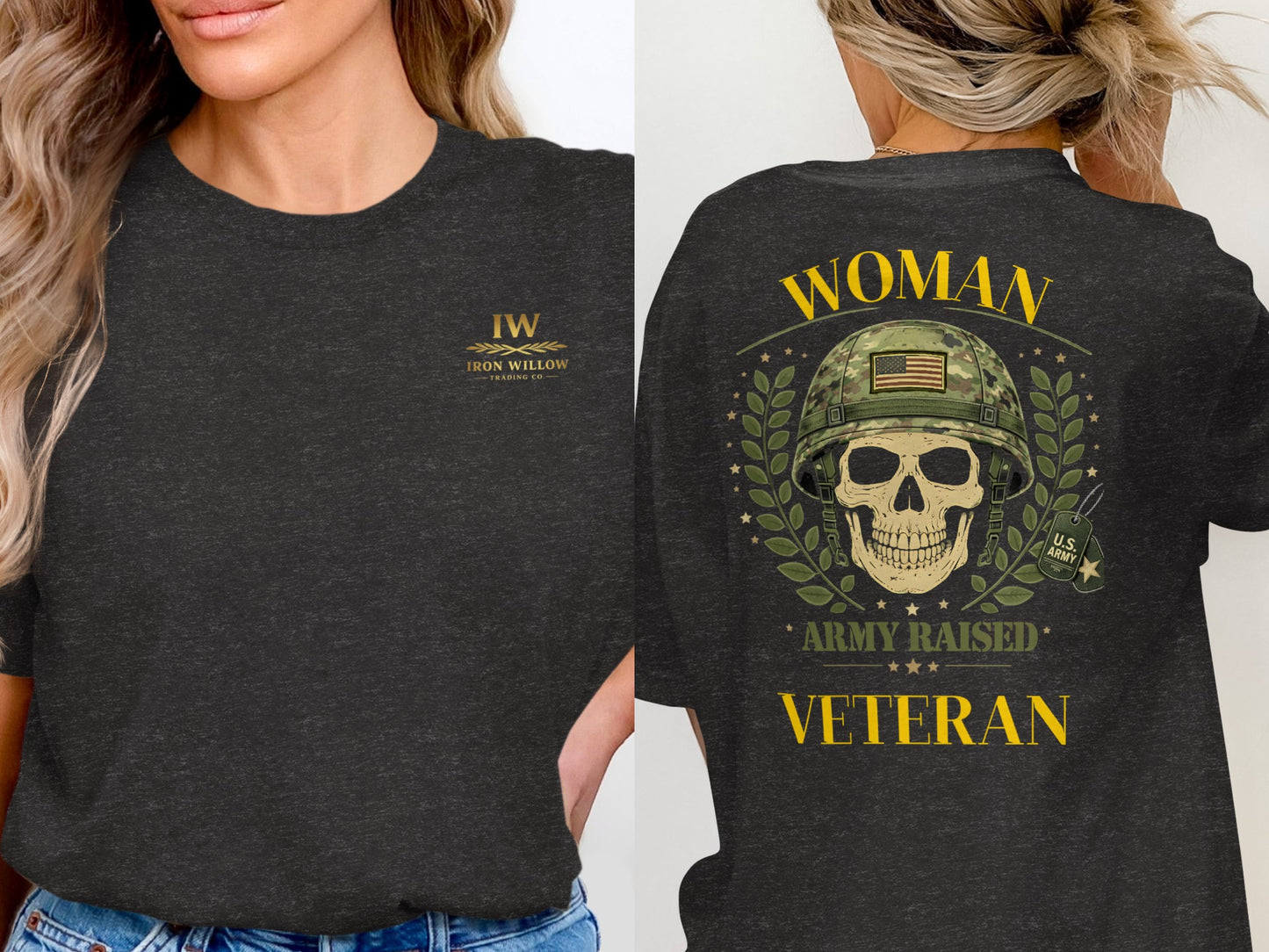 Army Raised Woman Veteran Graphic T-Shirt Product