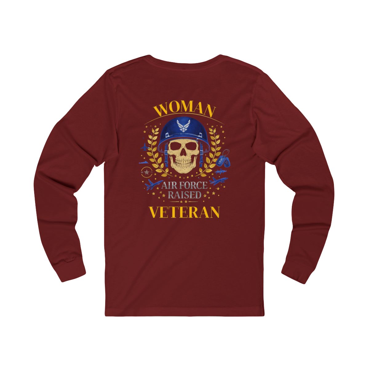 Woman Air Force Raised Veteran Long Sleeve Shirt