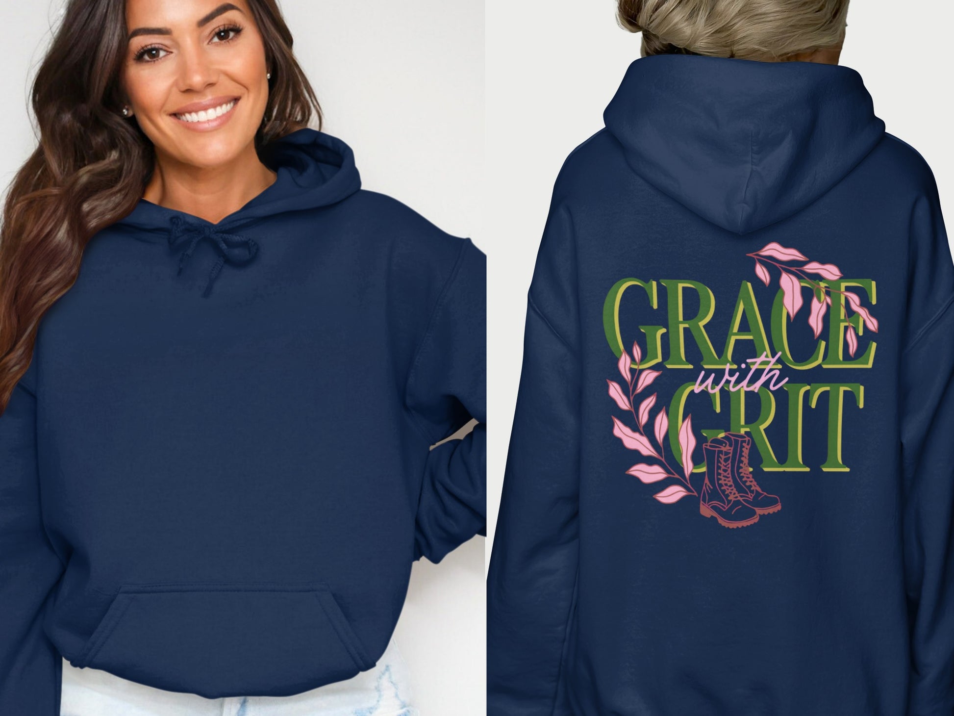 Grace With Grit Graphic Hoodie for Casual Comfort
