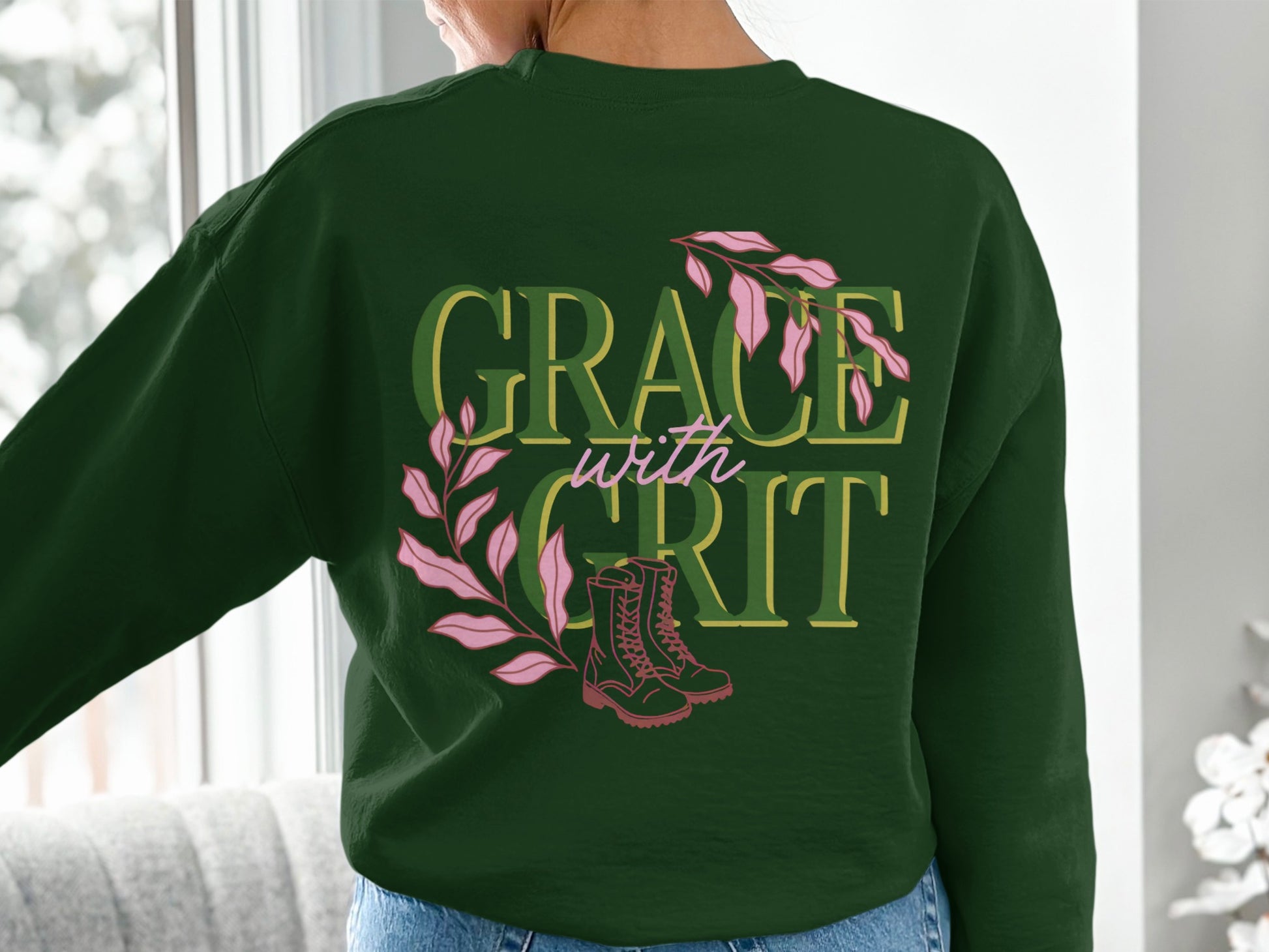 Grace with Grit Floral Design Sweatshirt