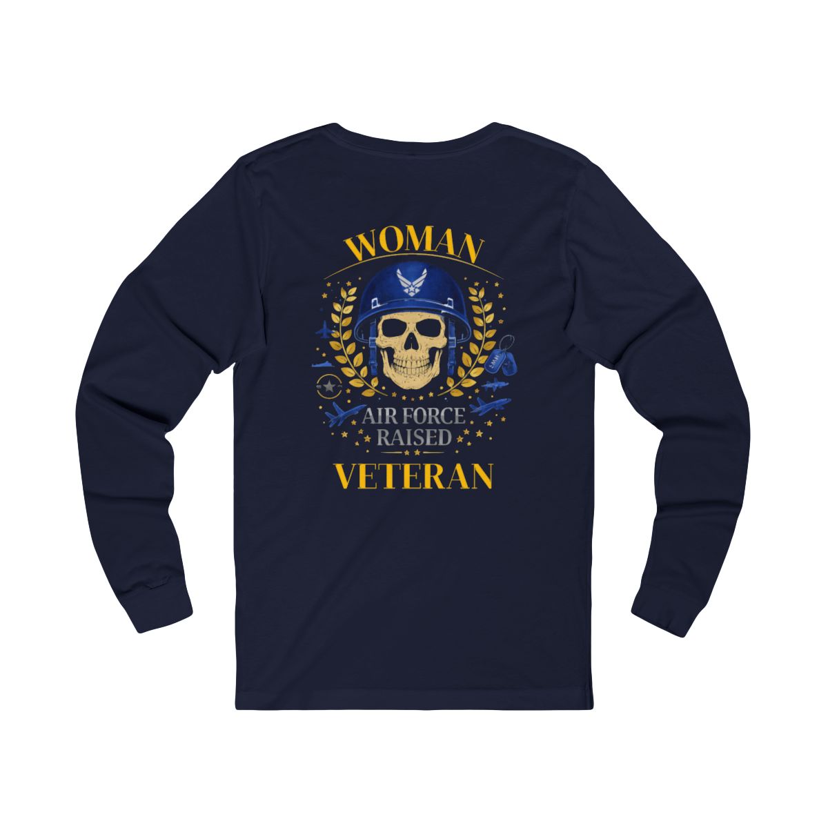 Woman Air Force Raised Veteran Long Sleeve Shirt