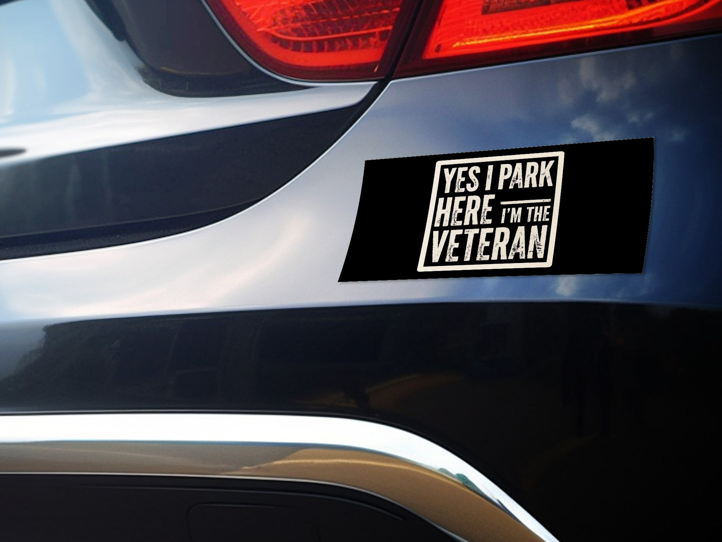 Yes I Park Here I'm The Veteran Car Sticker