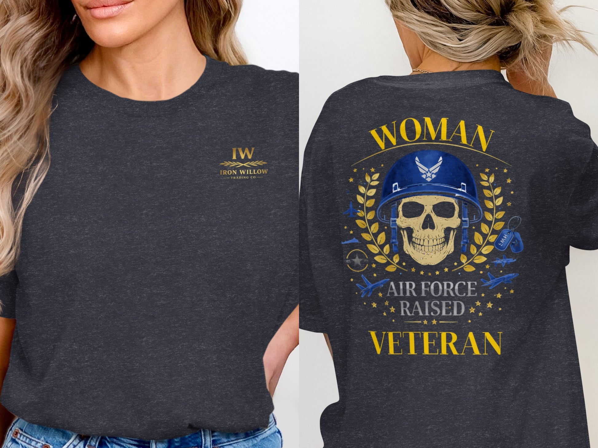Woman Air Force Raised Veteran Graphic T-Shirt