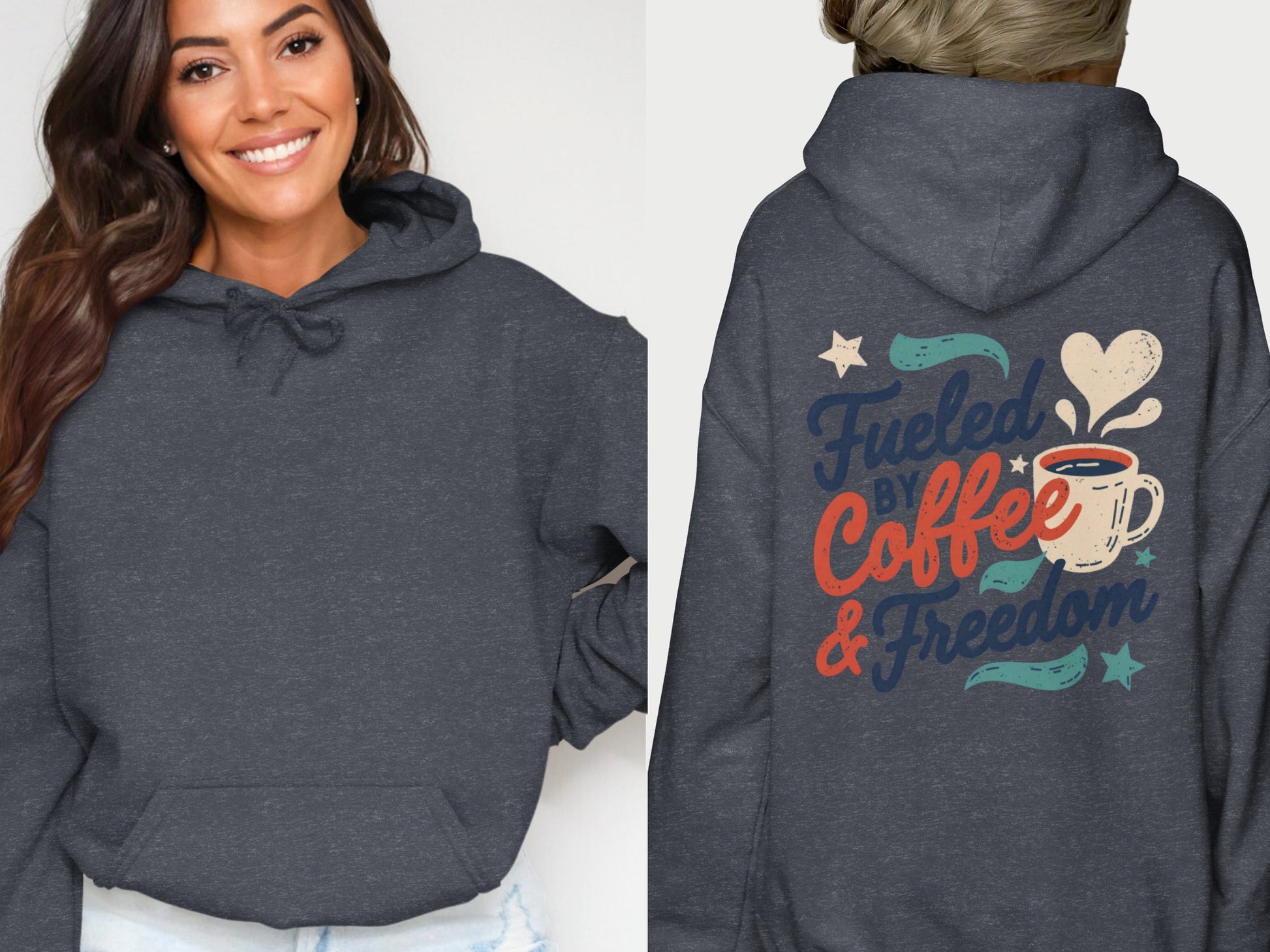 Fueled By Coffee And Freedom Graphic Hoodie