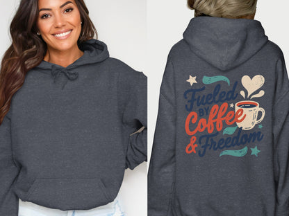 Fueled By Coffee And Freedom Graphic Hoodie