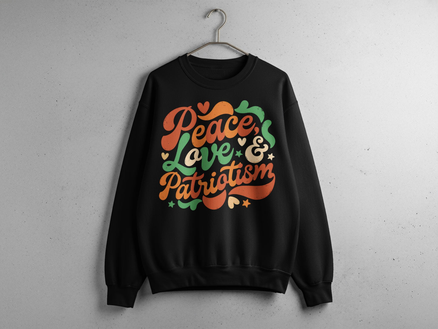 Peace Love and Patriotism Graphic Sweatshirt