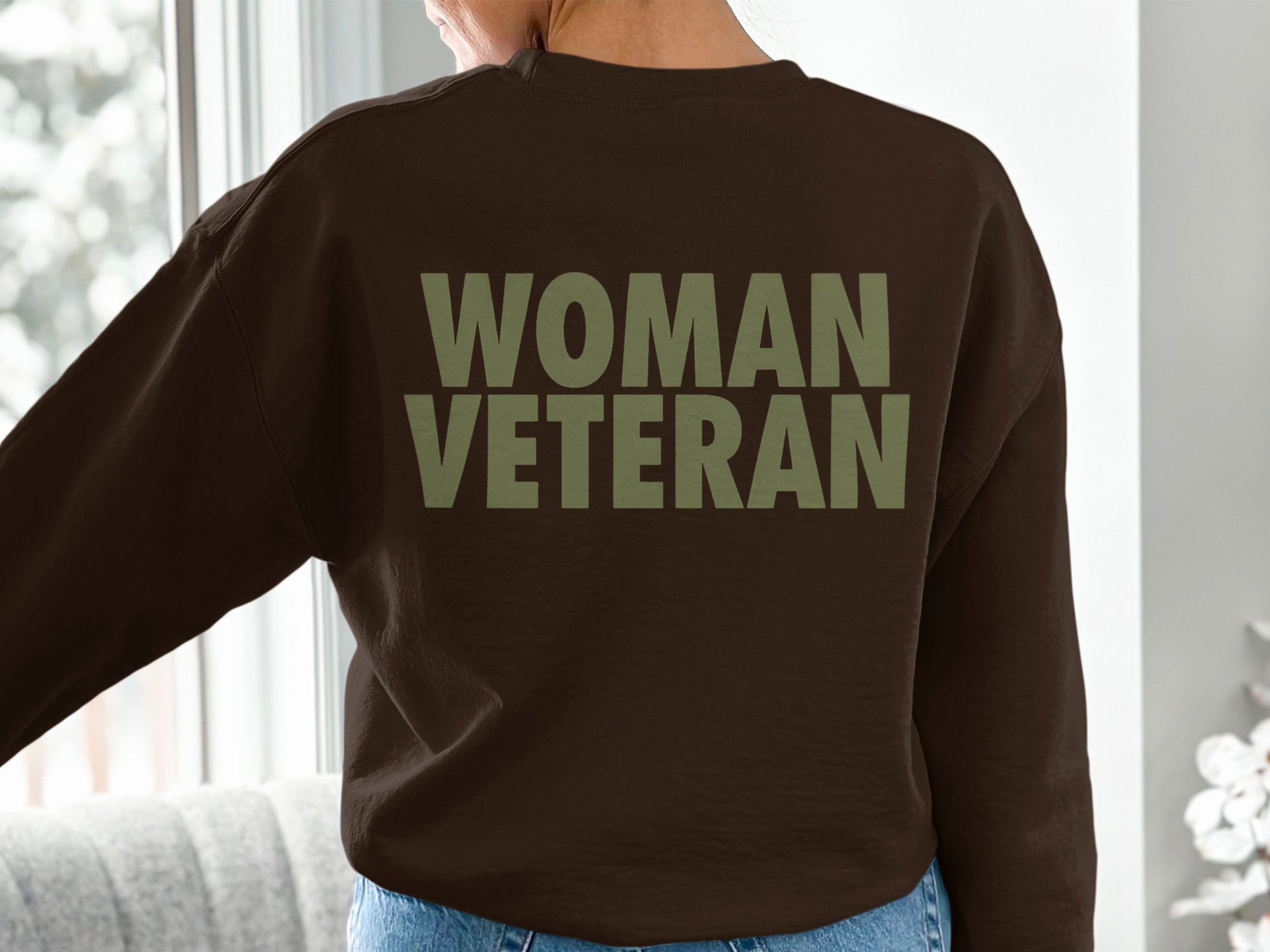 Woman Veteran Graphic Sweatshirt Comfortable Fit