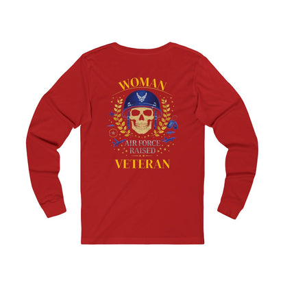 Woman Air Force Raised Veteran Skull Design Shirt