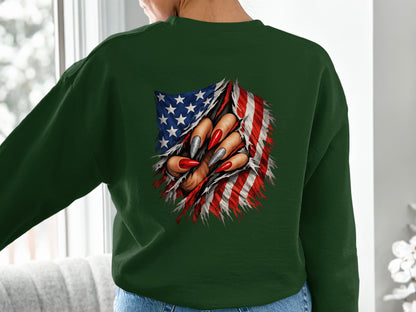 American Flag Nail Art Design Shirt for Patriotic Style